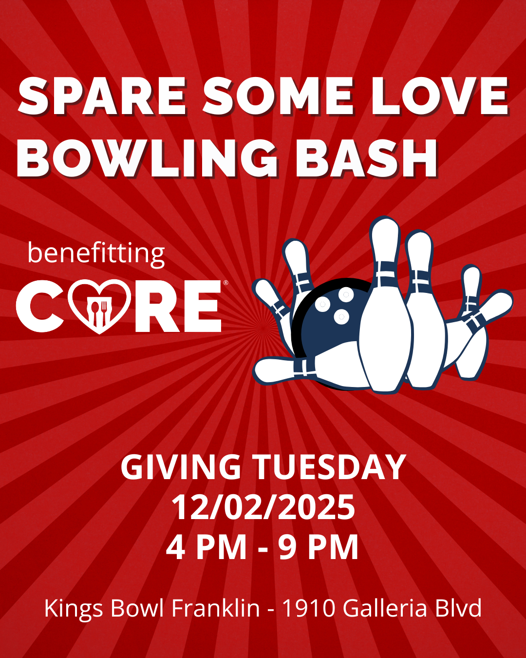 Spare Some Love COREs 1st Annual Bowling Tournament Website