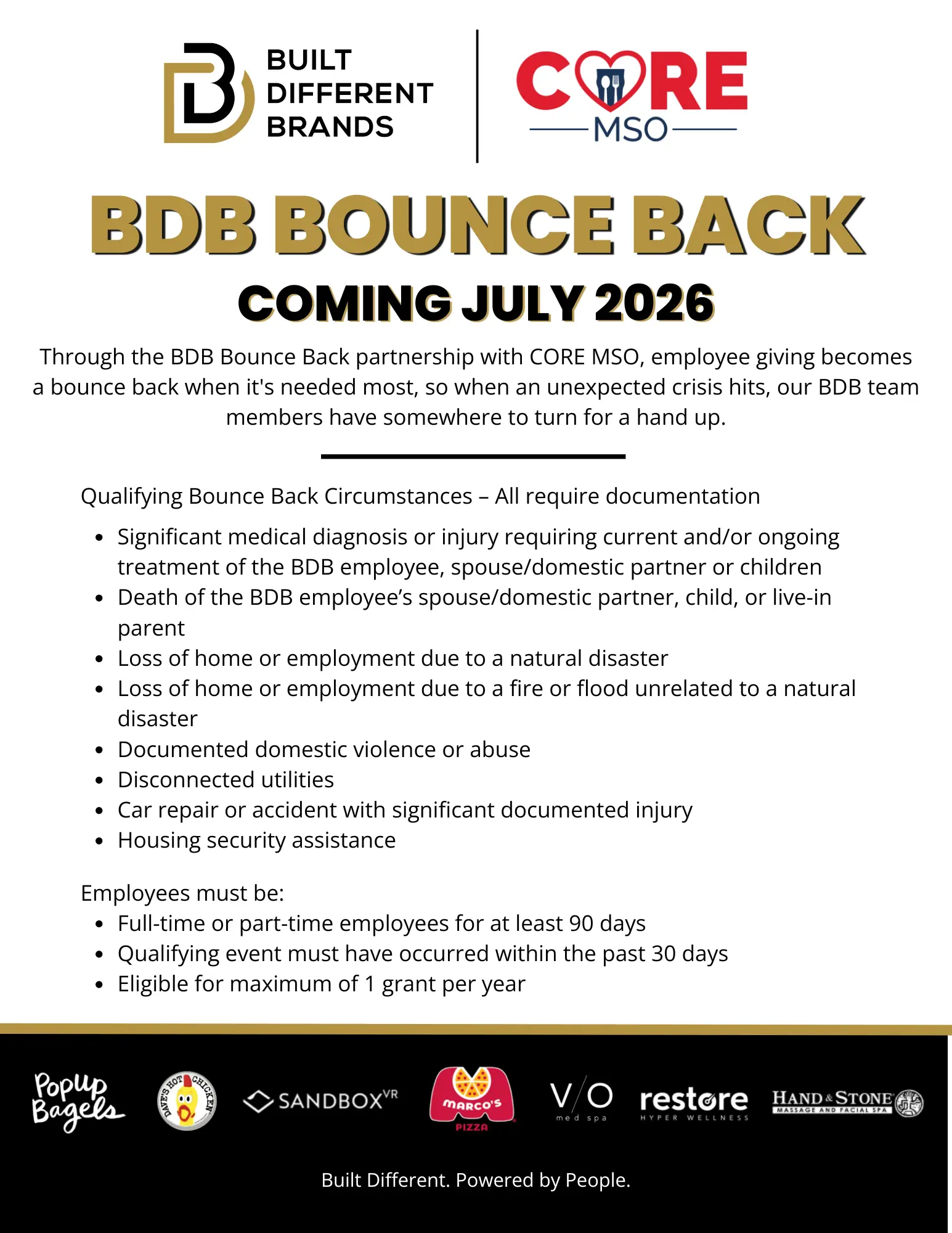 CORE BDB ANNOUNCEMENT FLYER